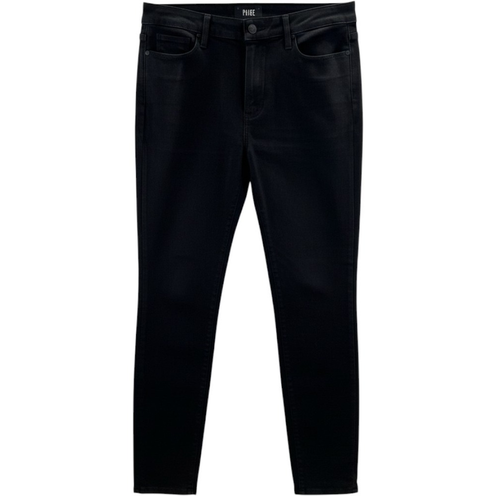 Paige Hoxton Ankle Black Luxe Coating Coated High Rise Skinny Jeans 32x29 NEW